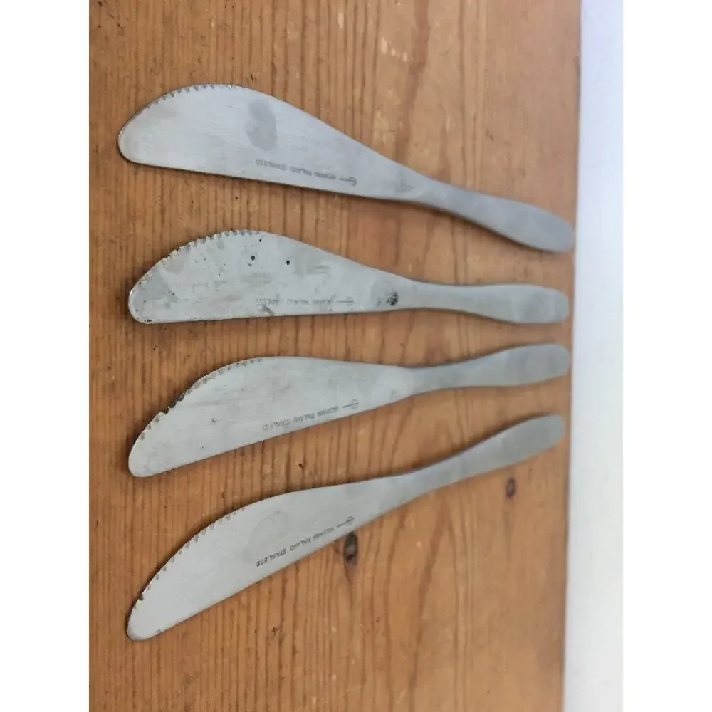 Set Of 4 Vtg Hackman Finland Stainless Steel Butter Knives Silverware Flatware